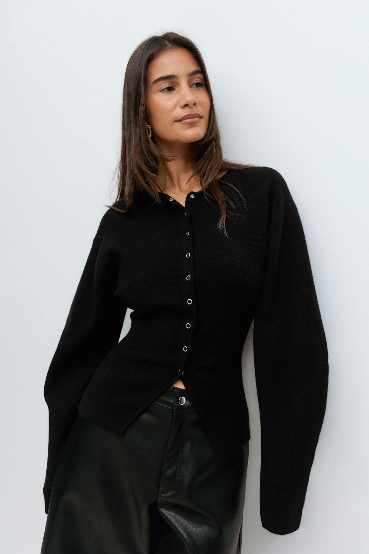 Knitted sculptured cardigan