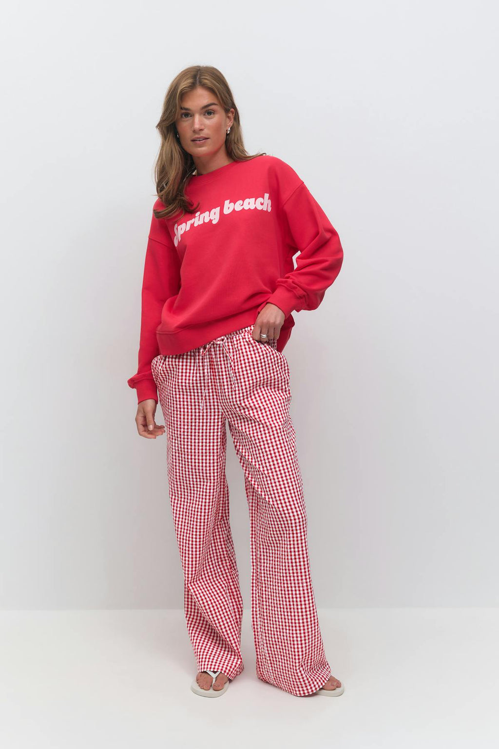 Seersucker gingham trousers