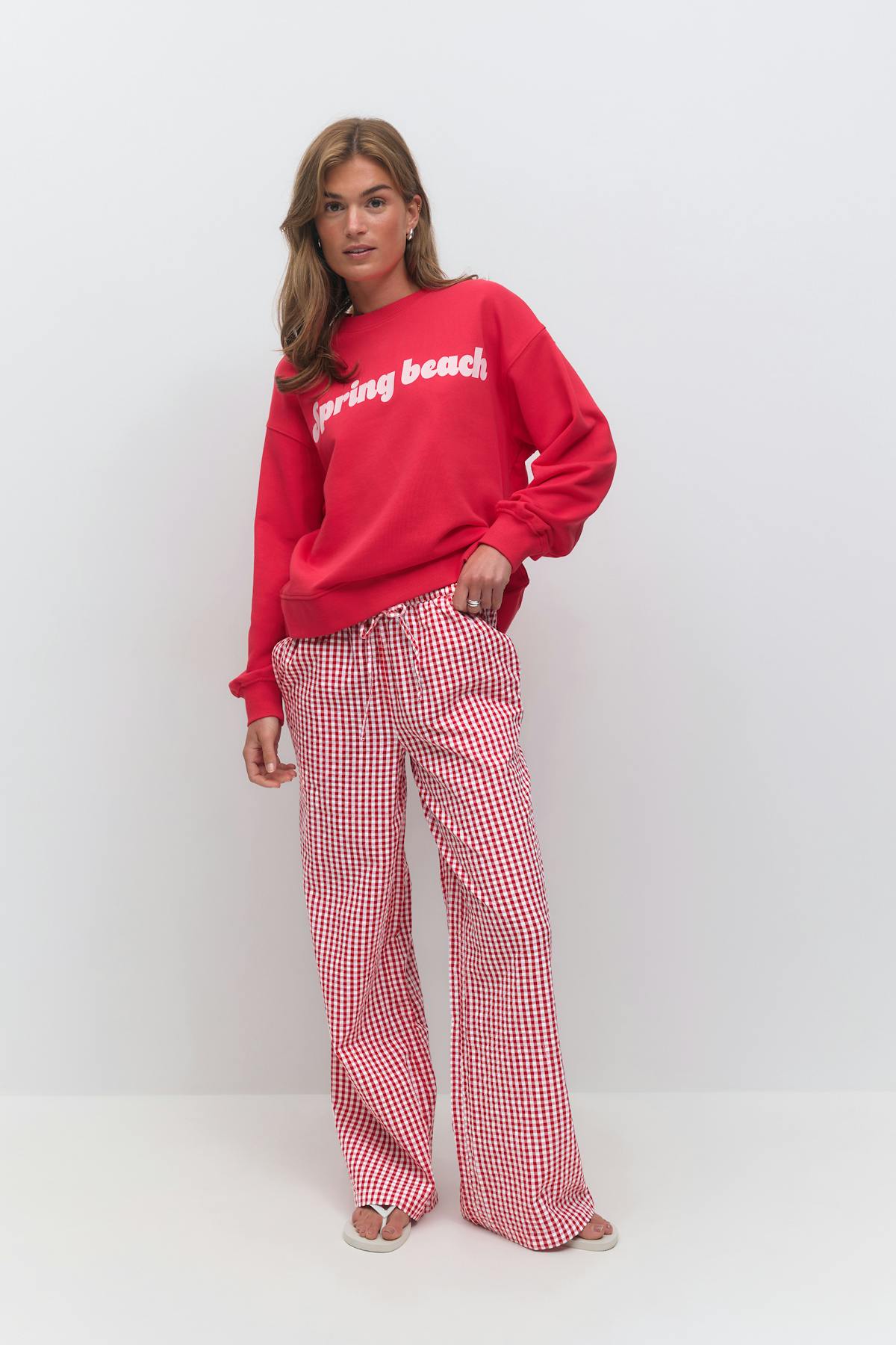 Seersucker gingham trousers