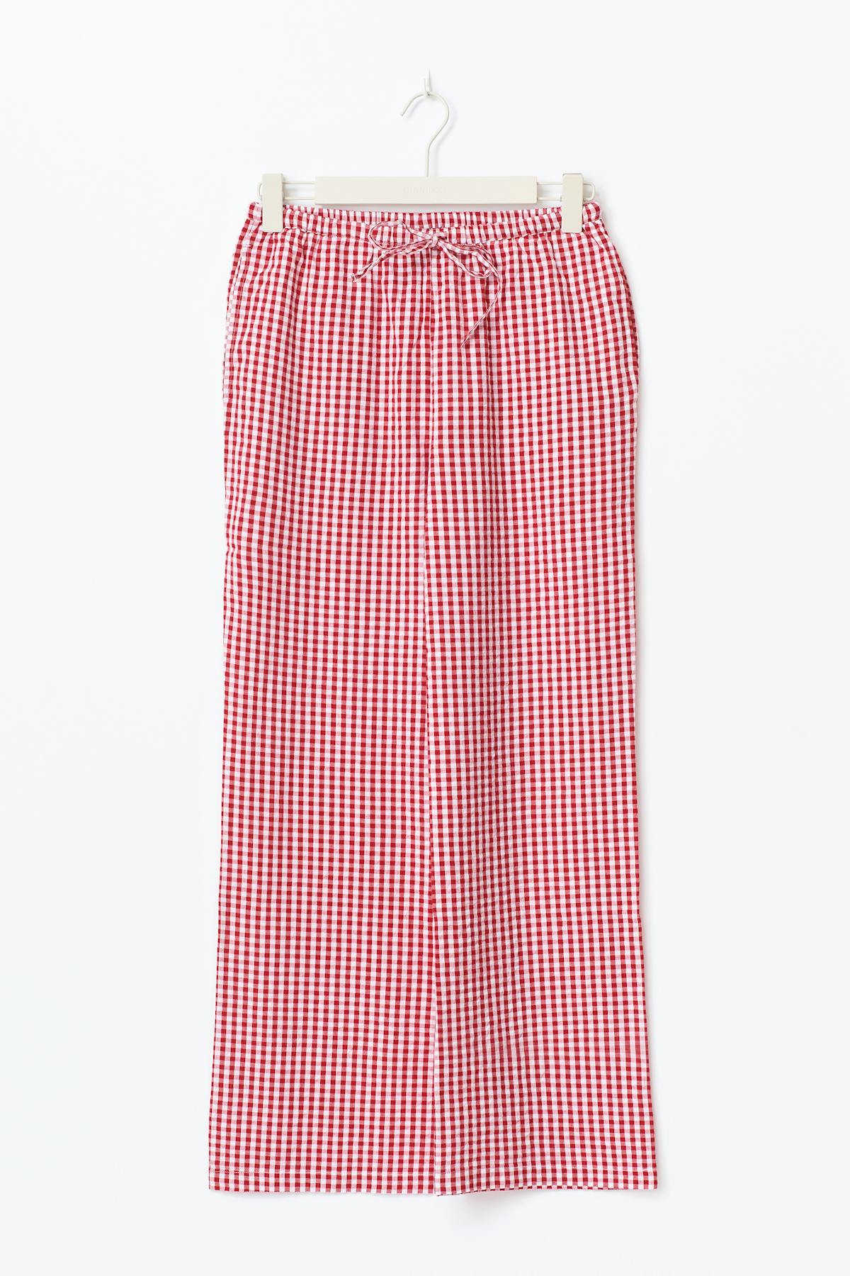 Seersucker gingham trousers