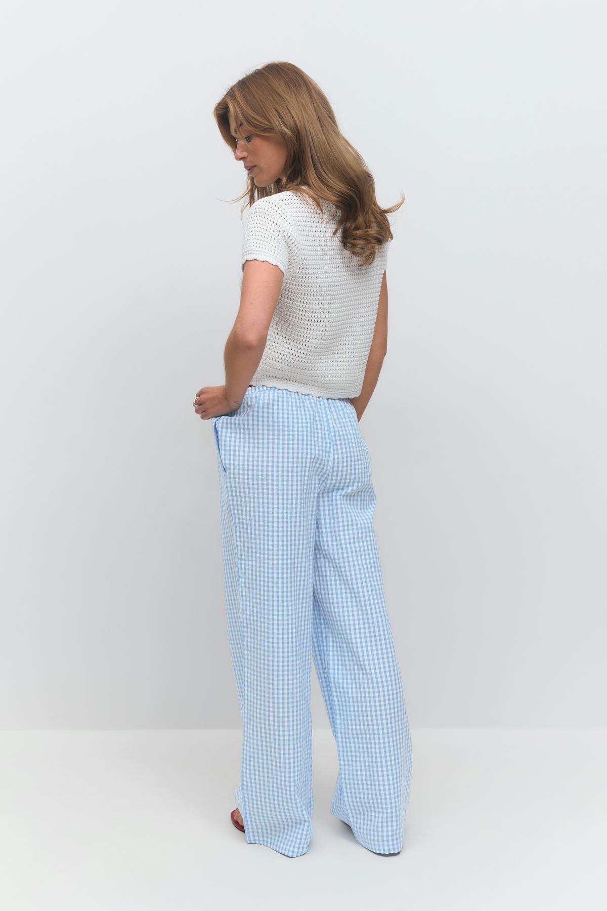 Seersucker gingham trousers