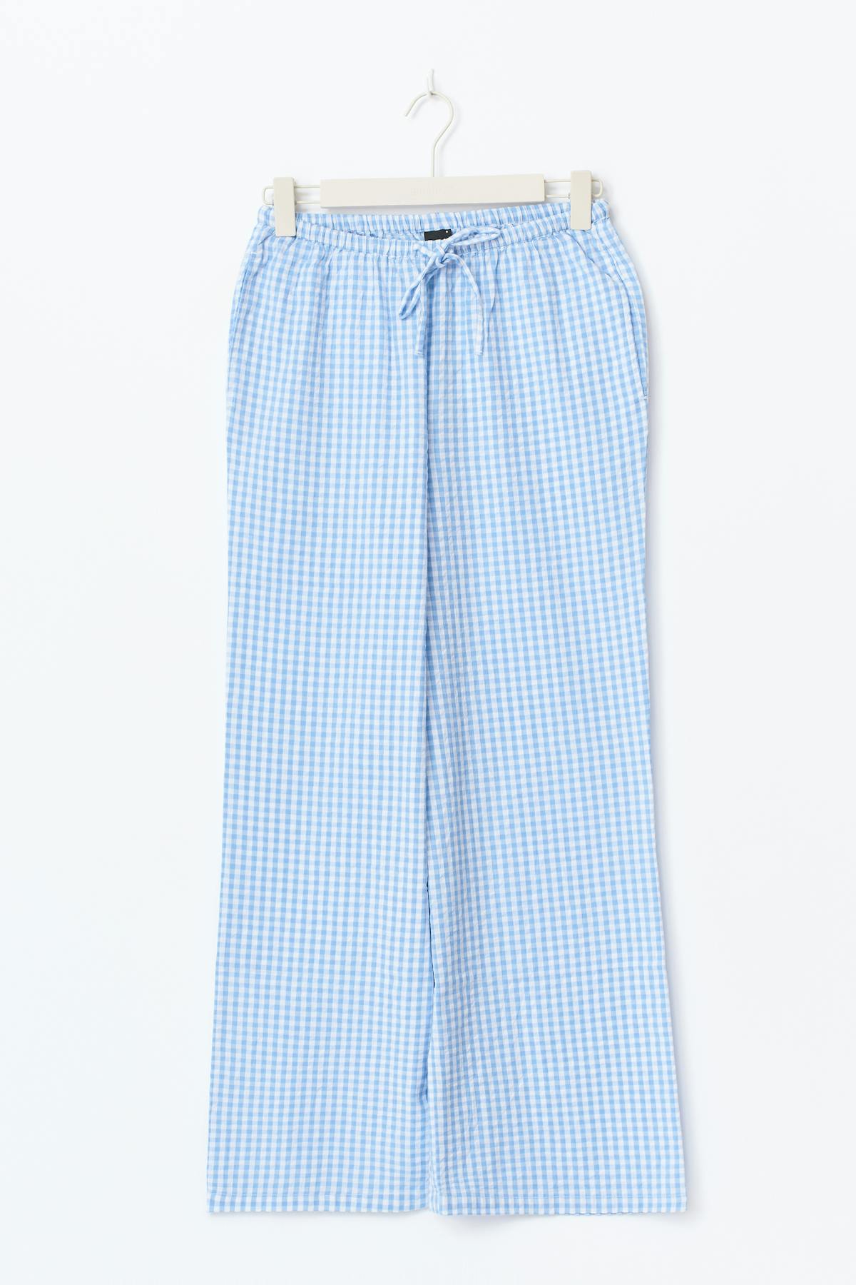 Seersucker gingham trousers
