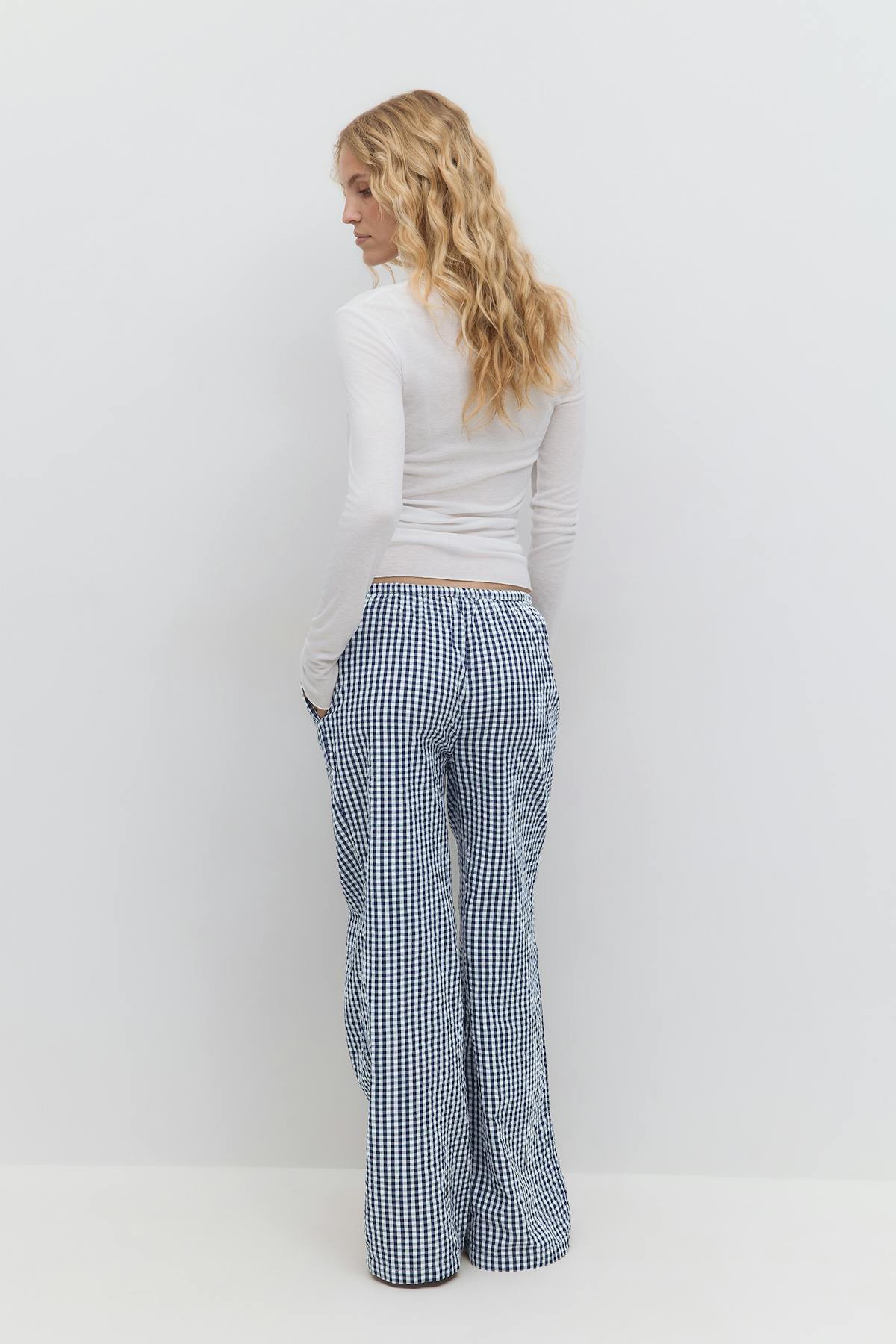 Seersucker gingham trousers