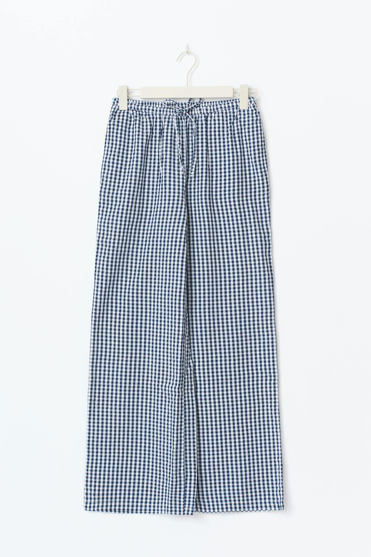 Seersucker gingham trousers
