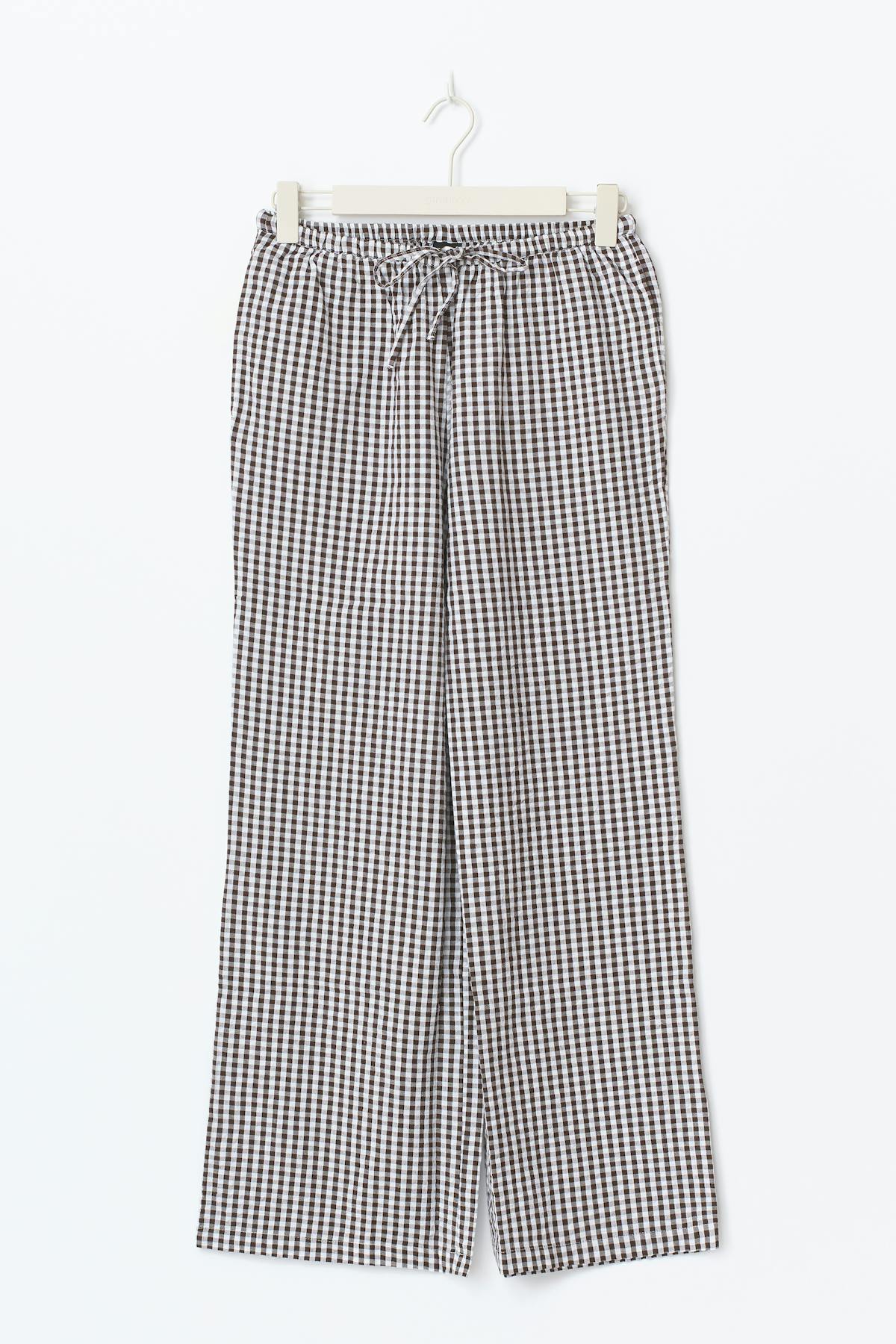 Seersucker gingham trousers