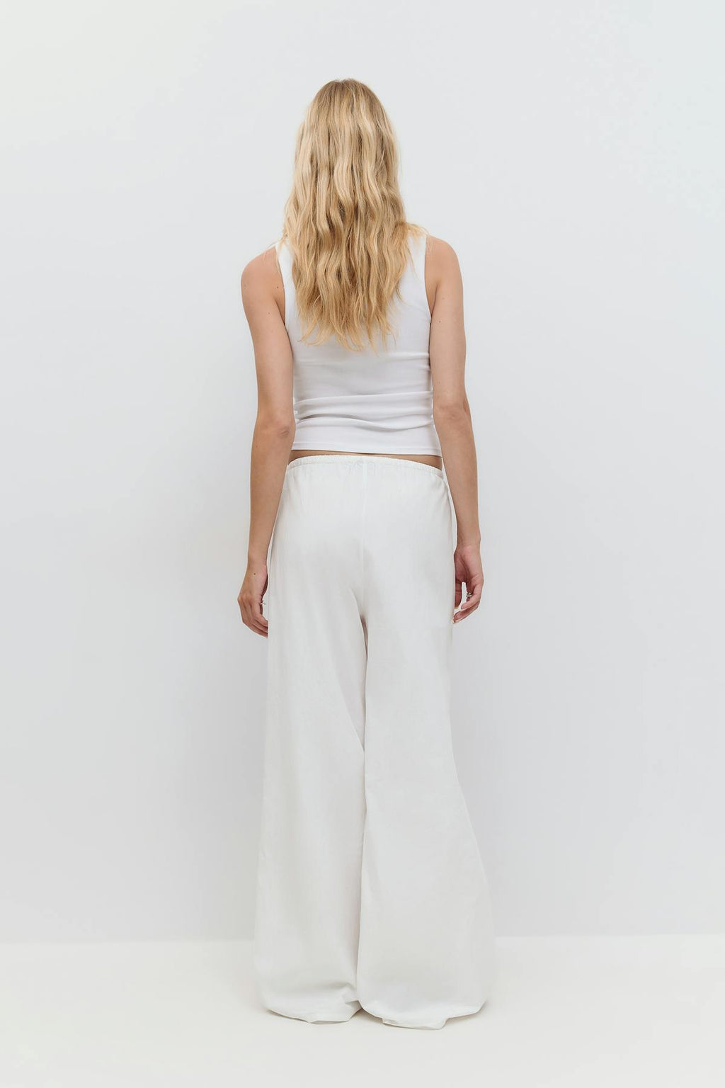 Embroidery poplin trousers