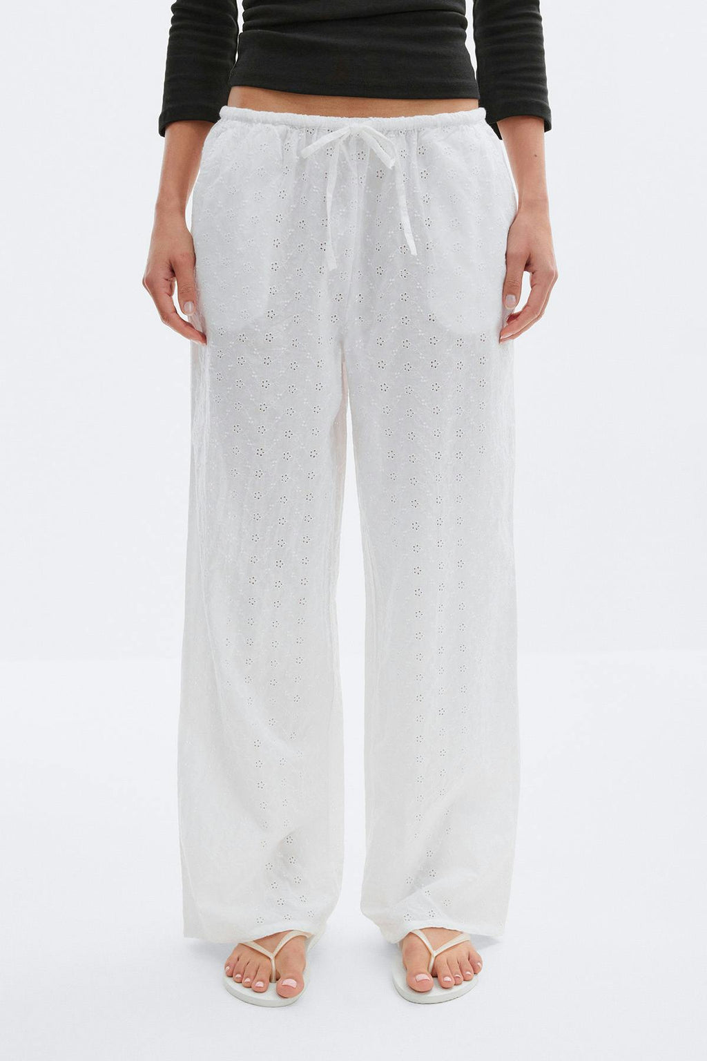 Broderie anglaise trousers