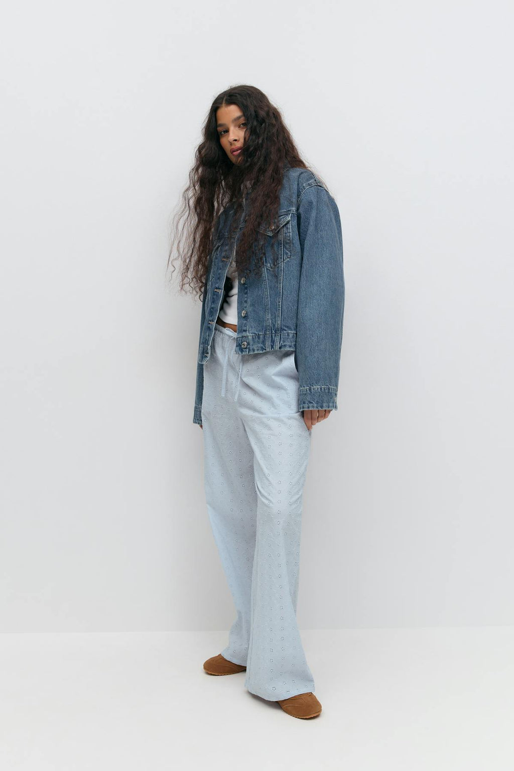 Broderie anglaise trousers