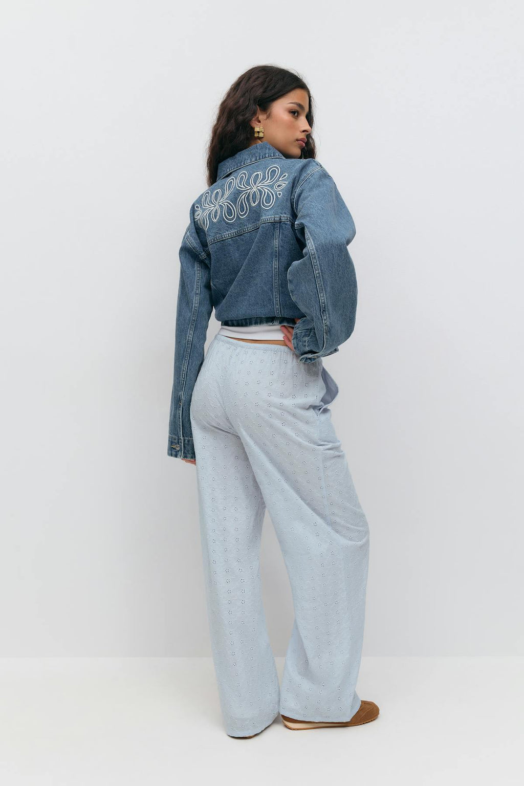 Broderie anglaise trousers