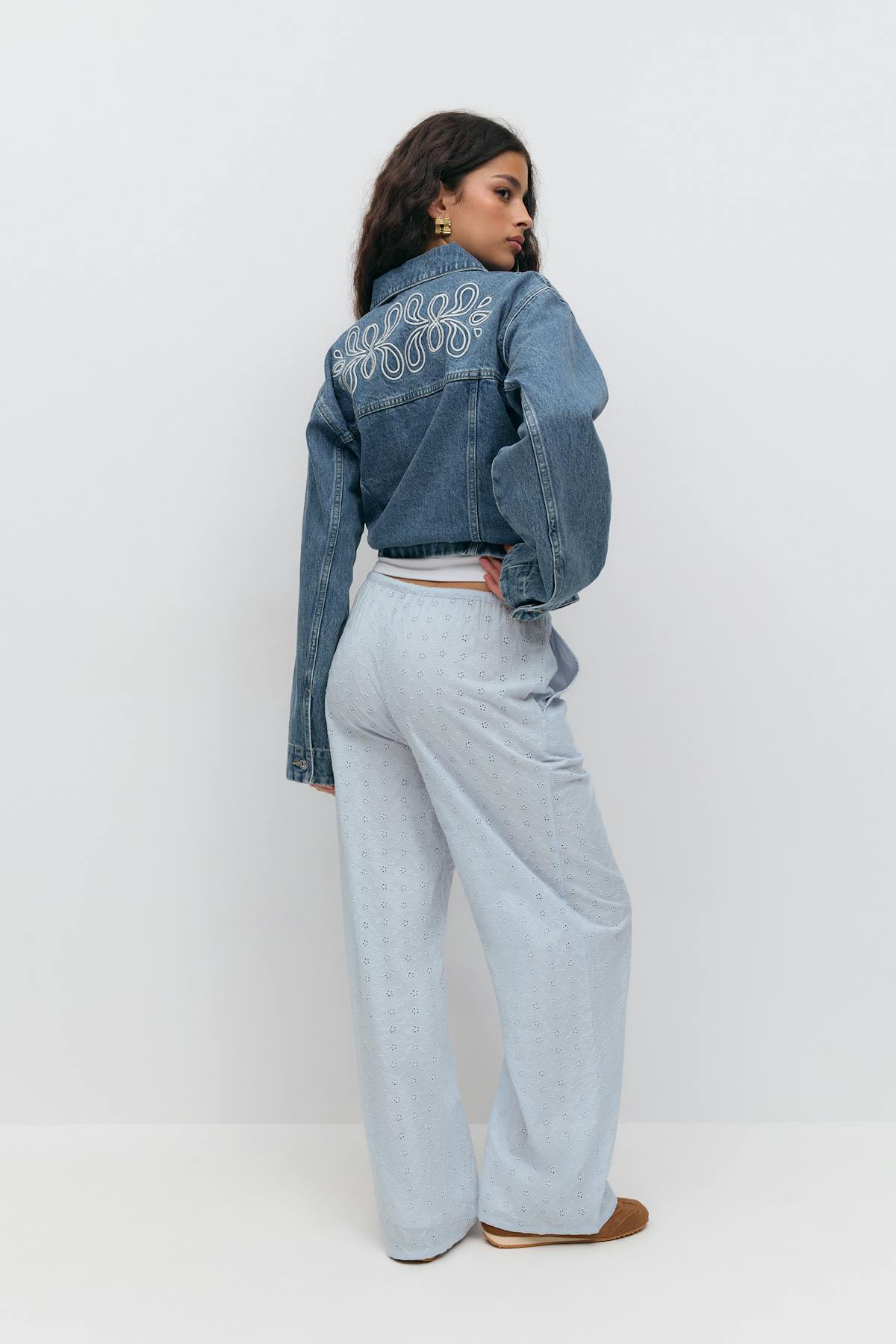 Broderie anglaise trousers