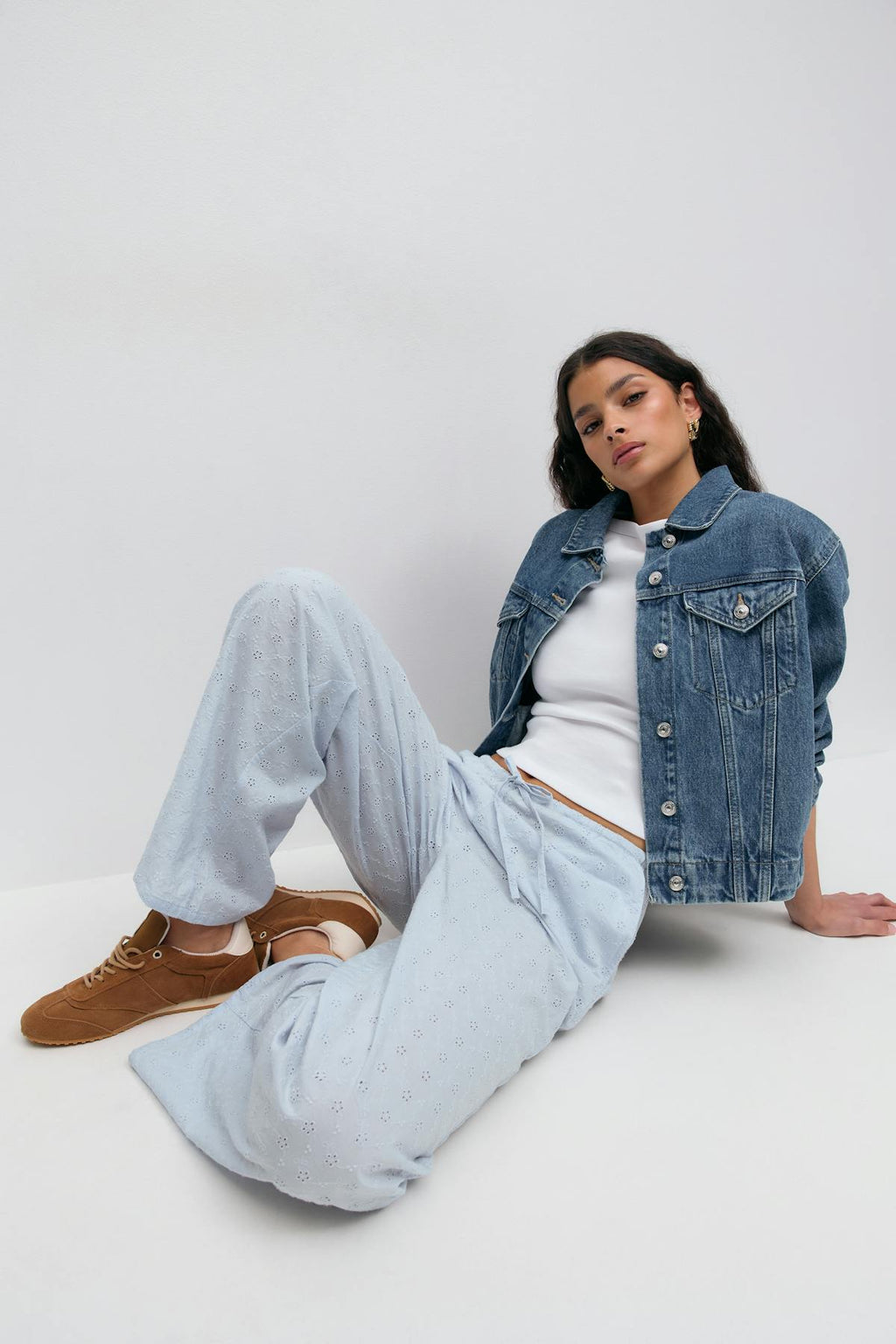 Broderie anglaise trousers