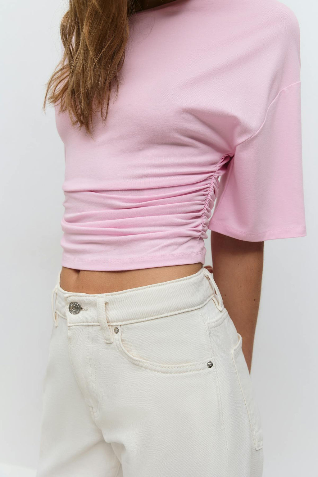 Soft touch ruched tee