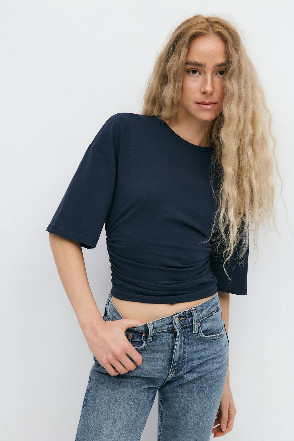 Soft touch ruched tee