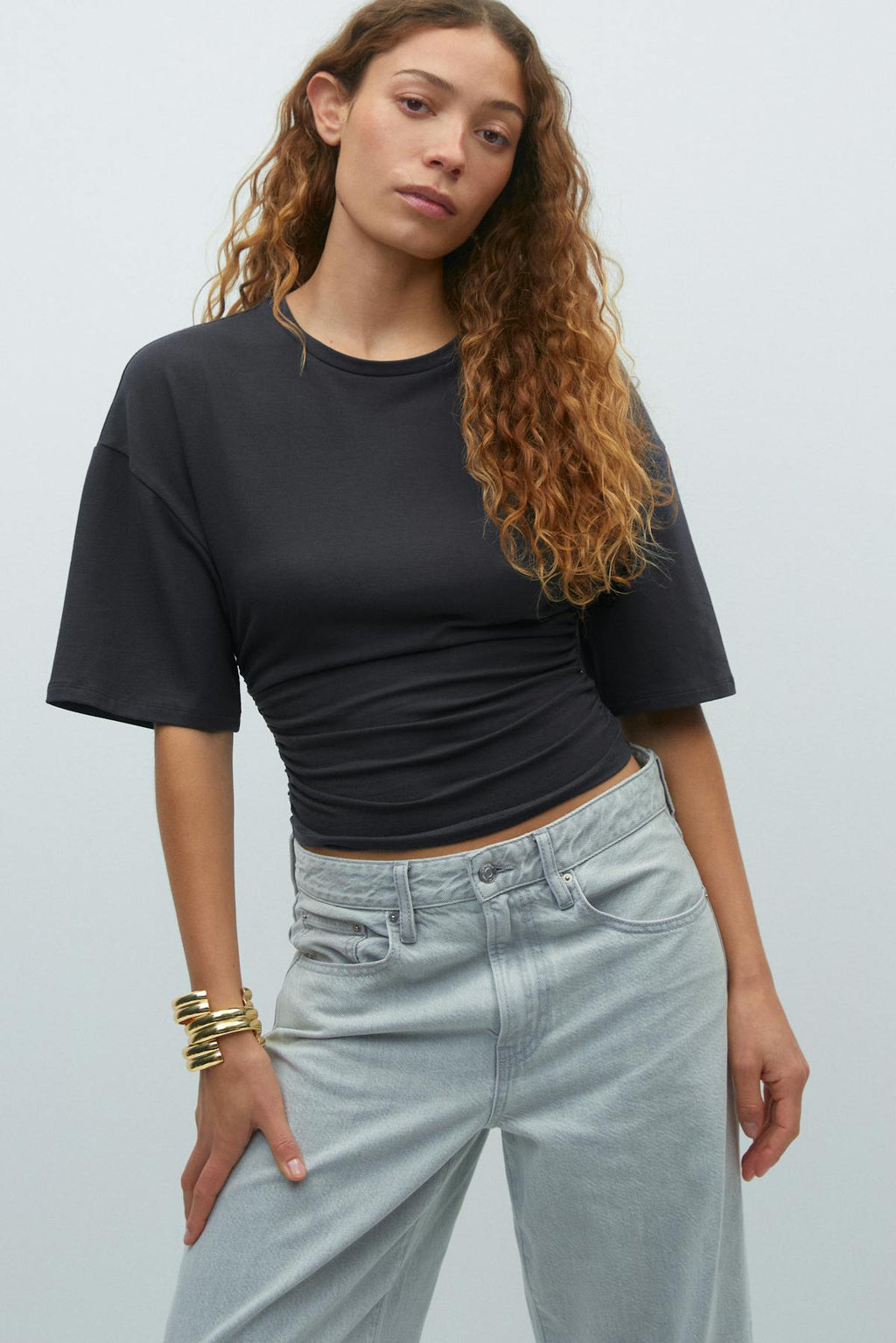 Soft touch ruched tee