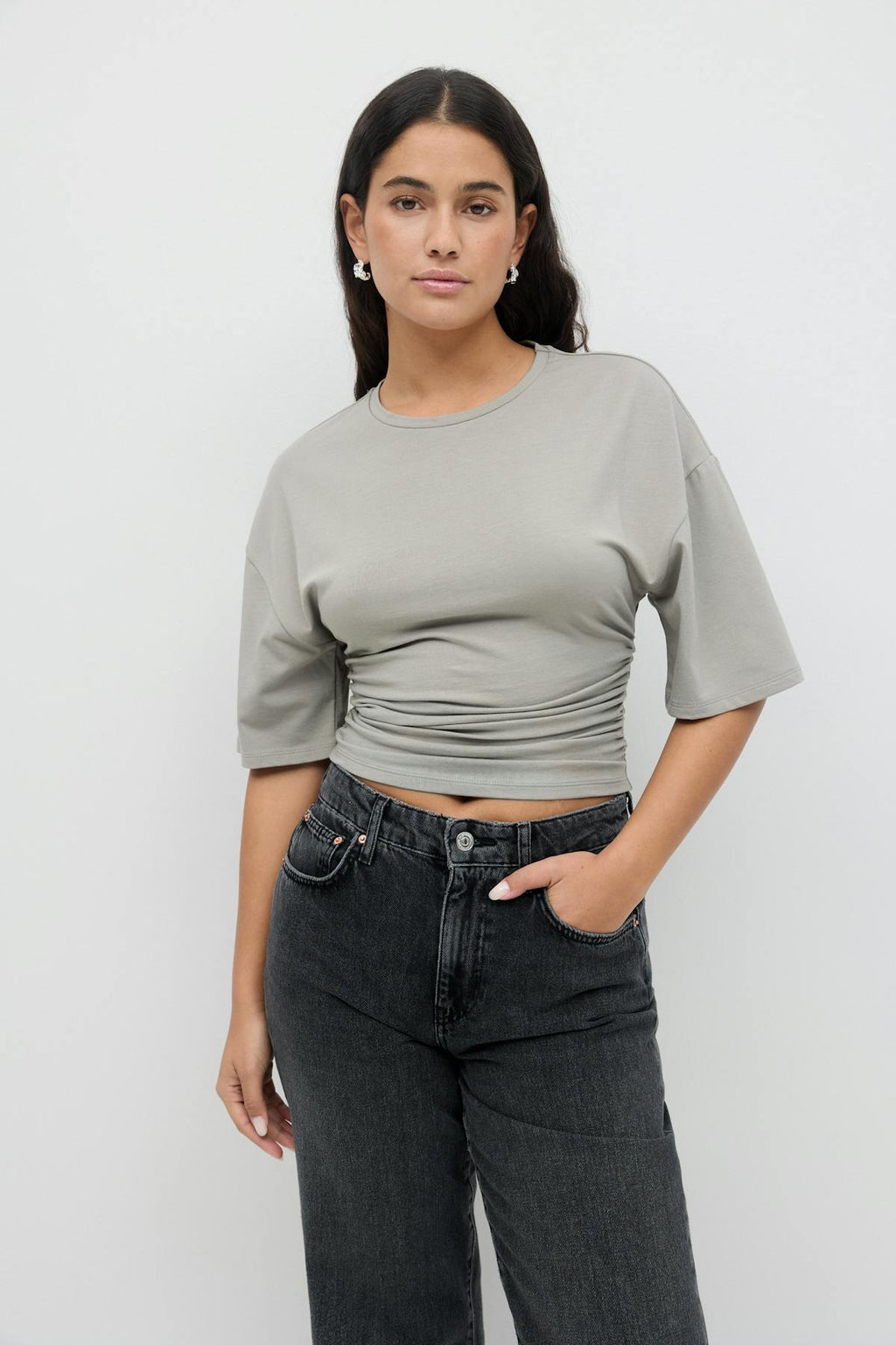 Soft touch ruched tee