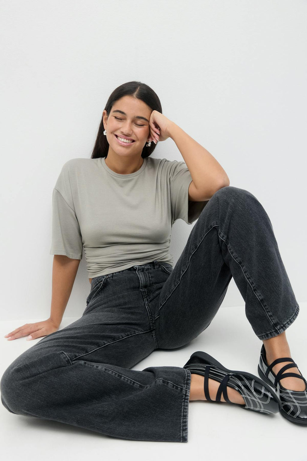 Soft touch ruched tee