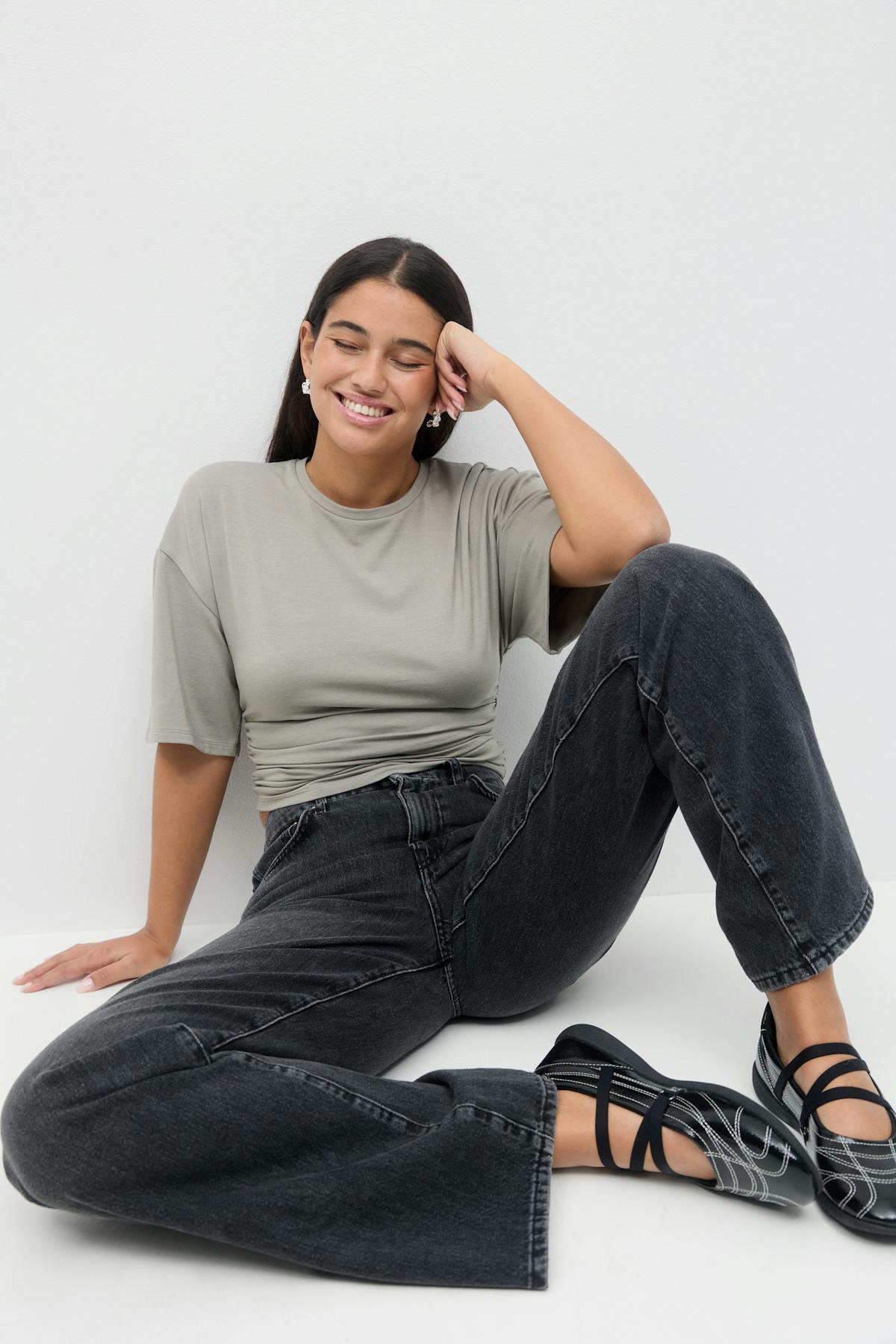 Soft touch ruched tee