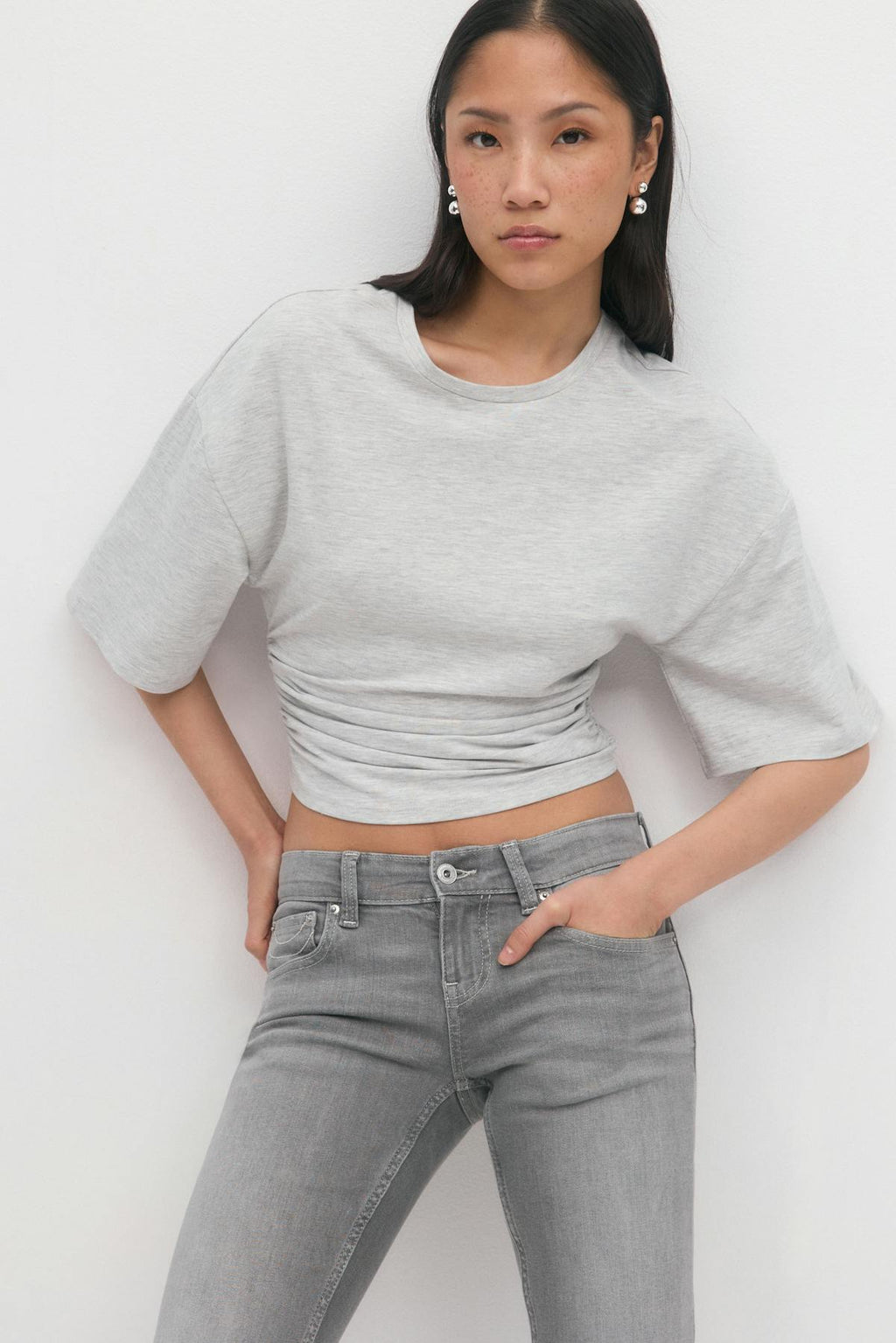 Soft touch ruched tee