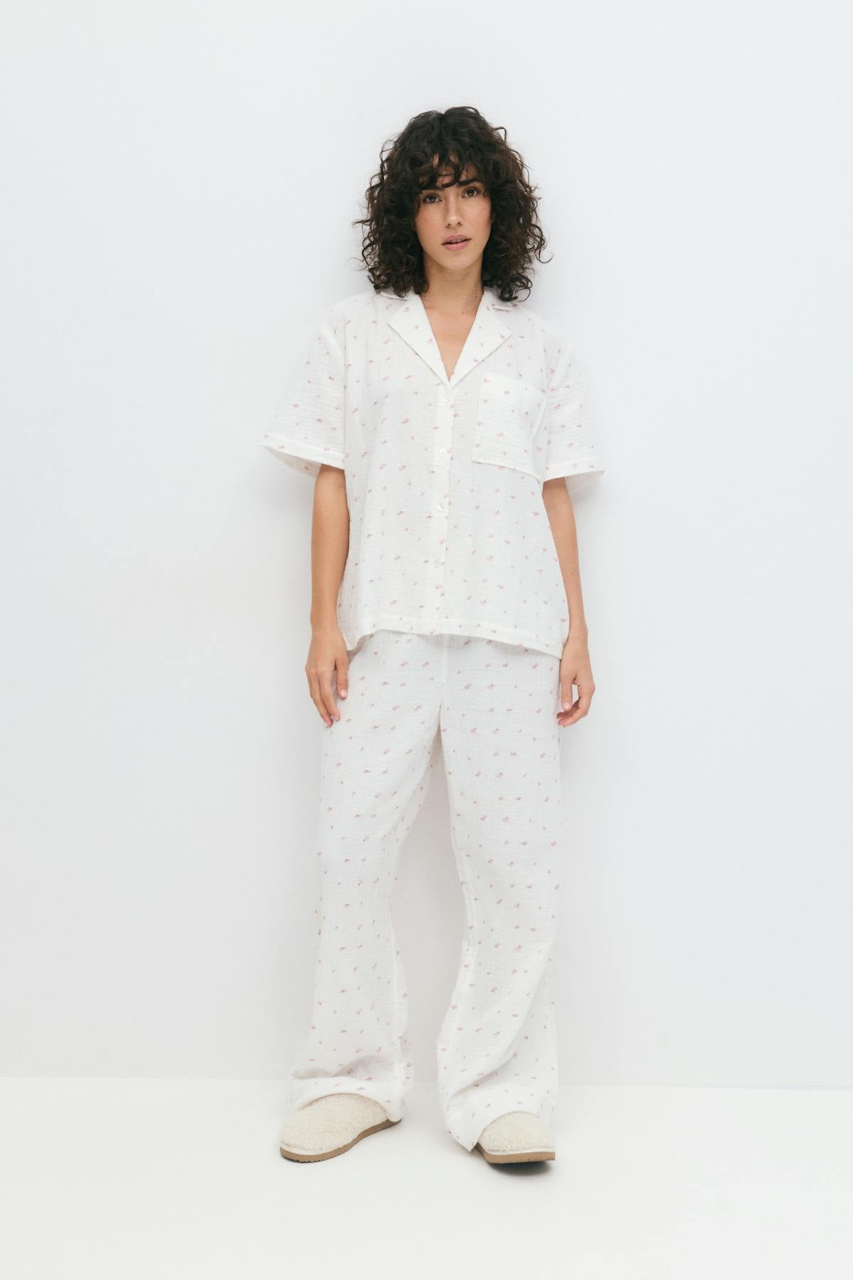 Gauze homewear shirt
