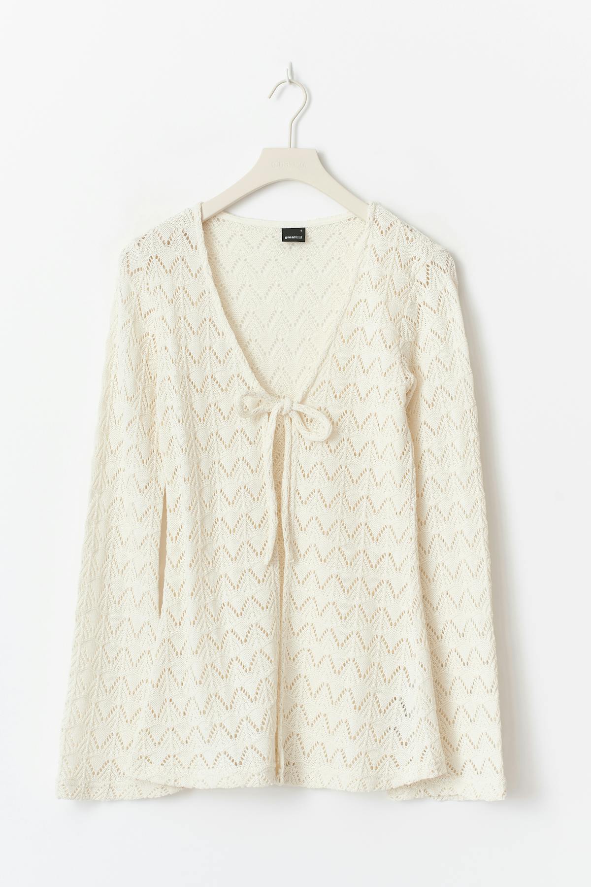 Crochet tie front cardigan