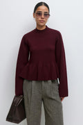 Knitted peplum top