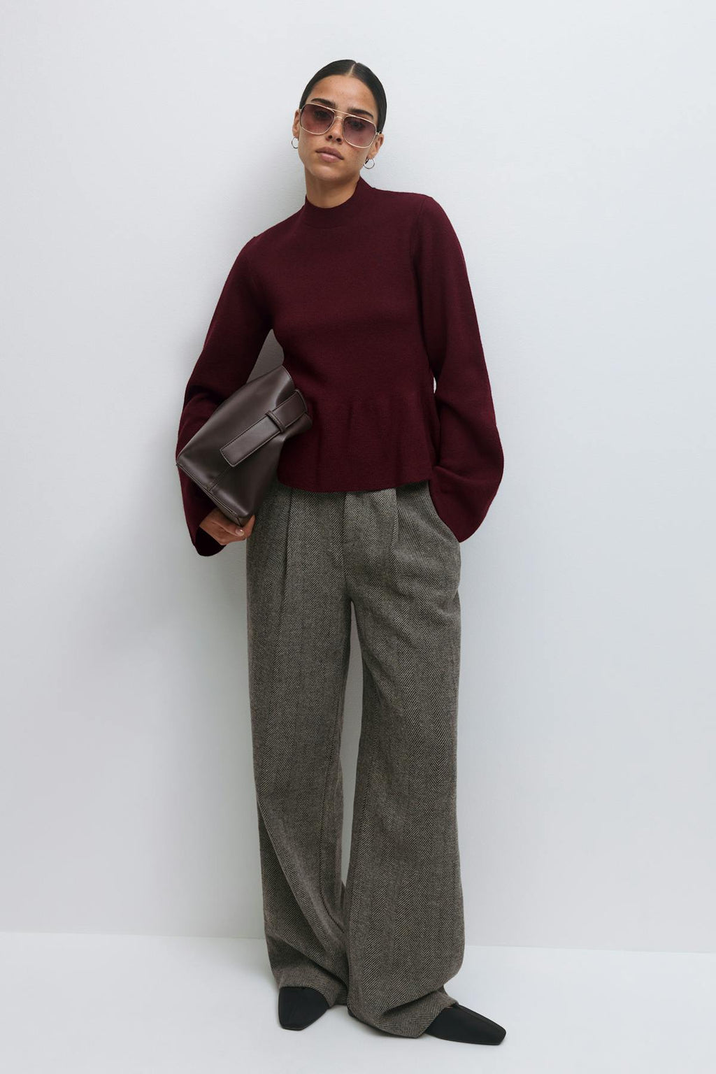 Knitted peplum top