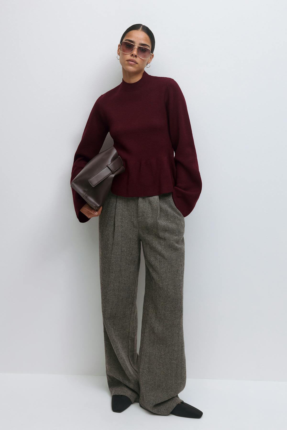 Knitted peplum top