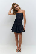 Denim frill dress