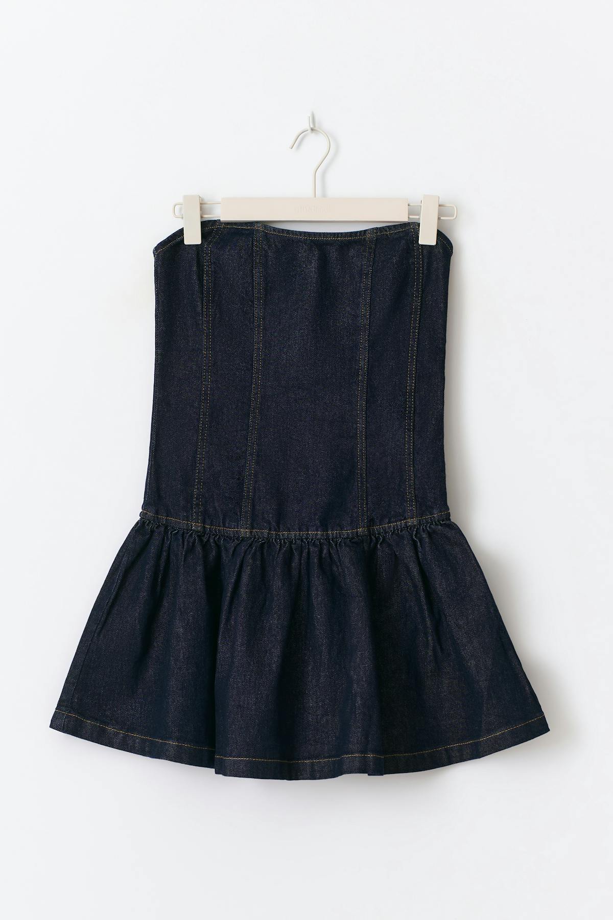 Denim frill dress
