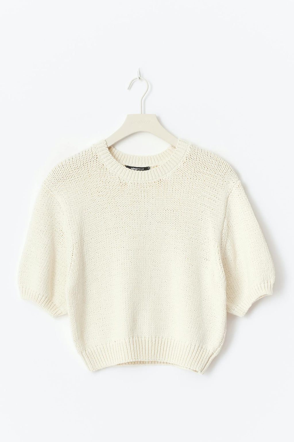 Knitted tape yarn top