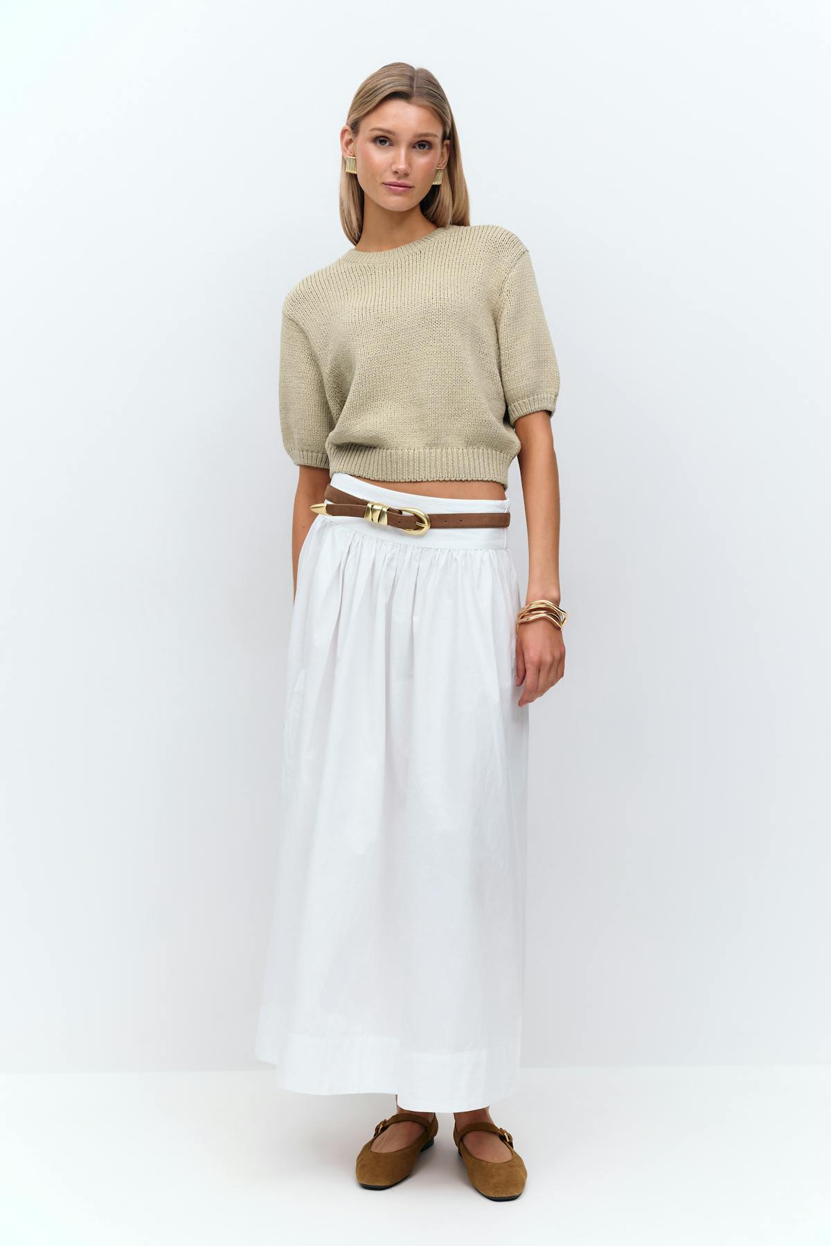 Knitted tape yarn top