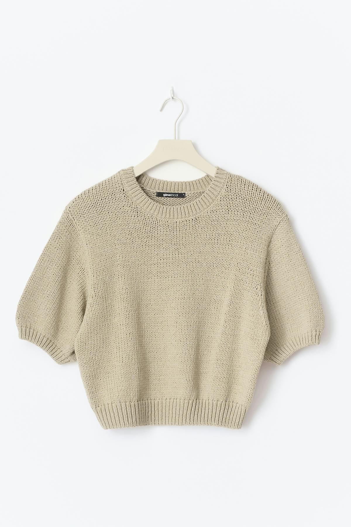 Knitted tape yarn top