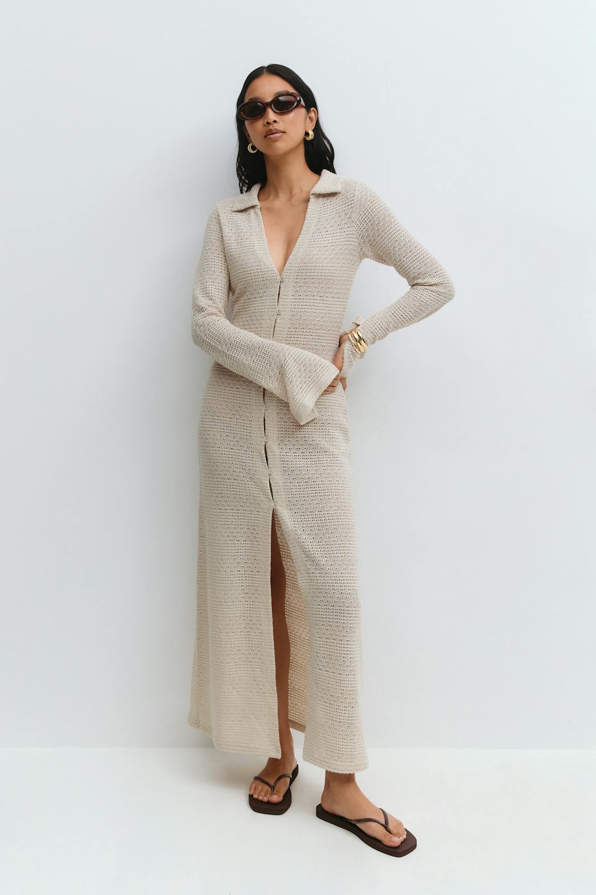 Crochet collar dress