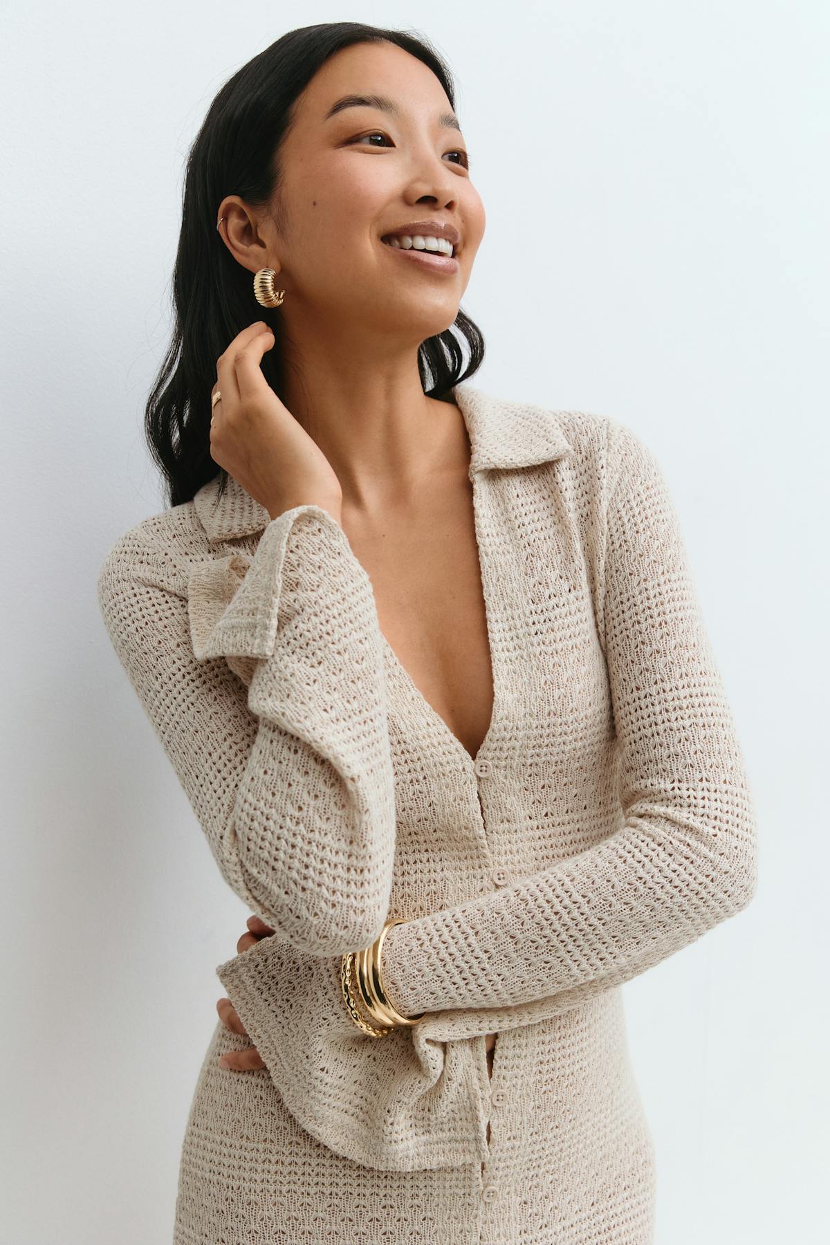 Crochet collar dress