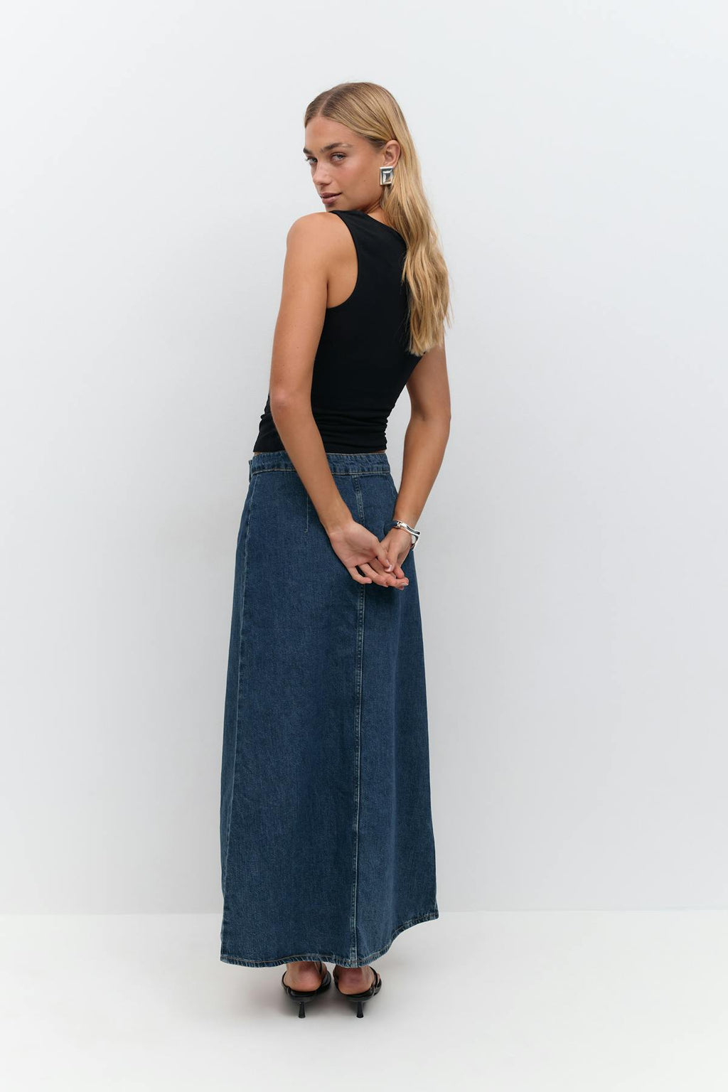 Wrap denim skirt