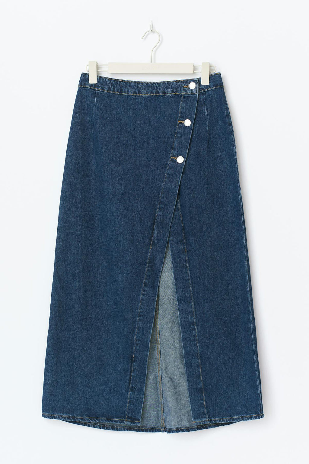 Wrap denim skirt