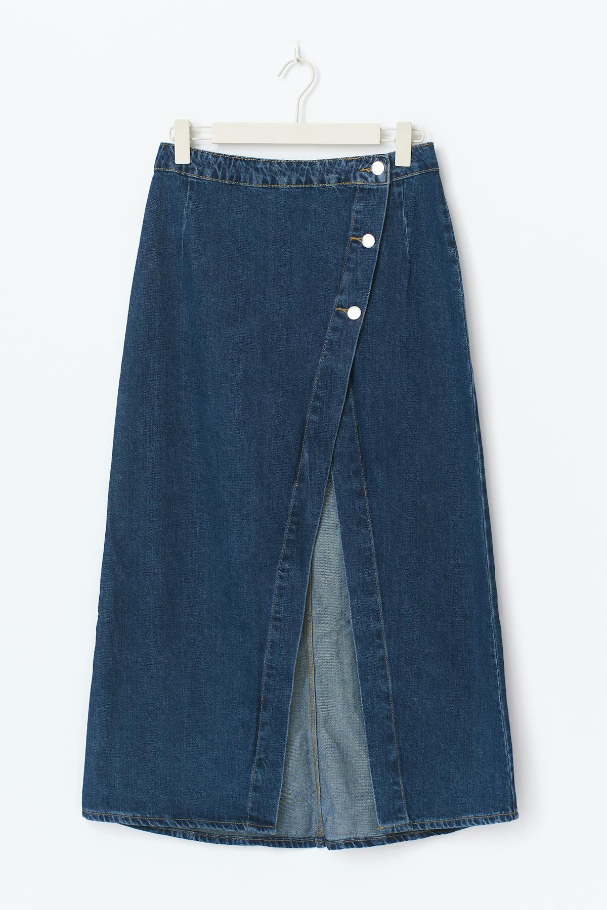 Wrap denim skirt
