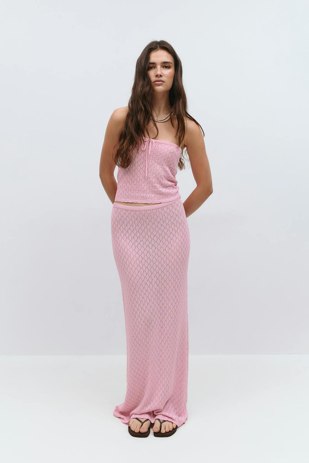 Knitted crochet skirt