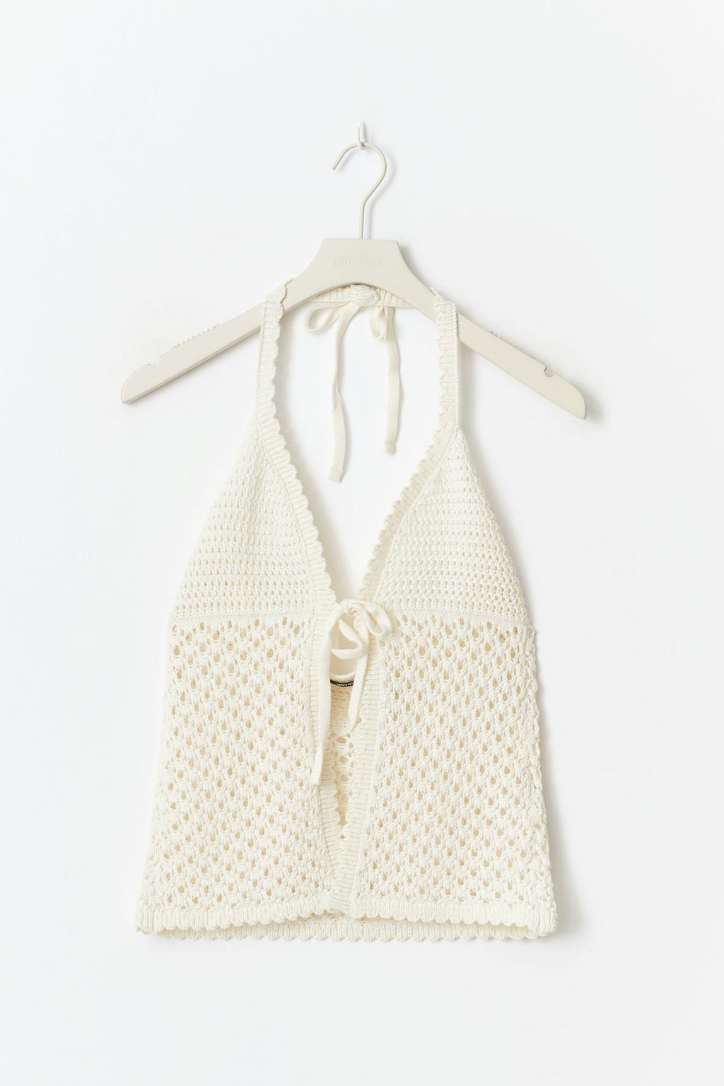 Halterneck knitted singlet
