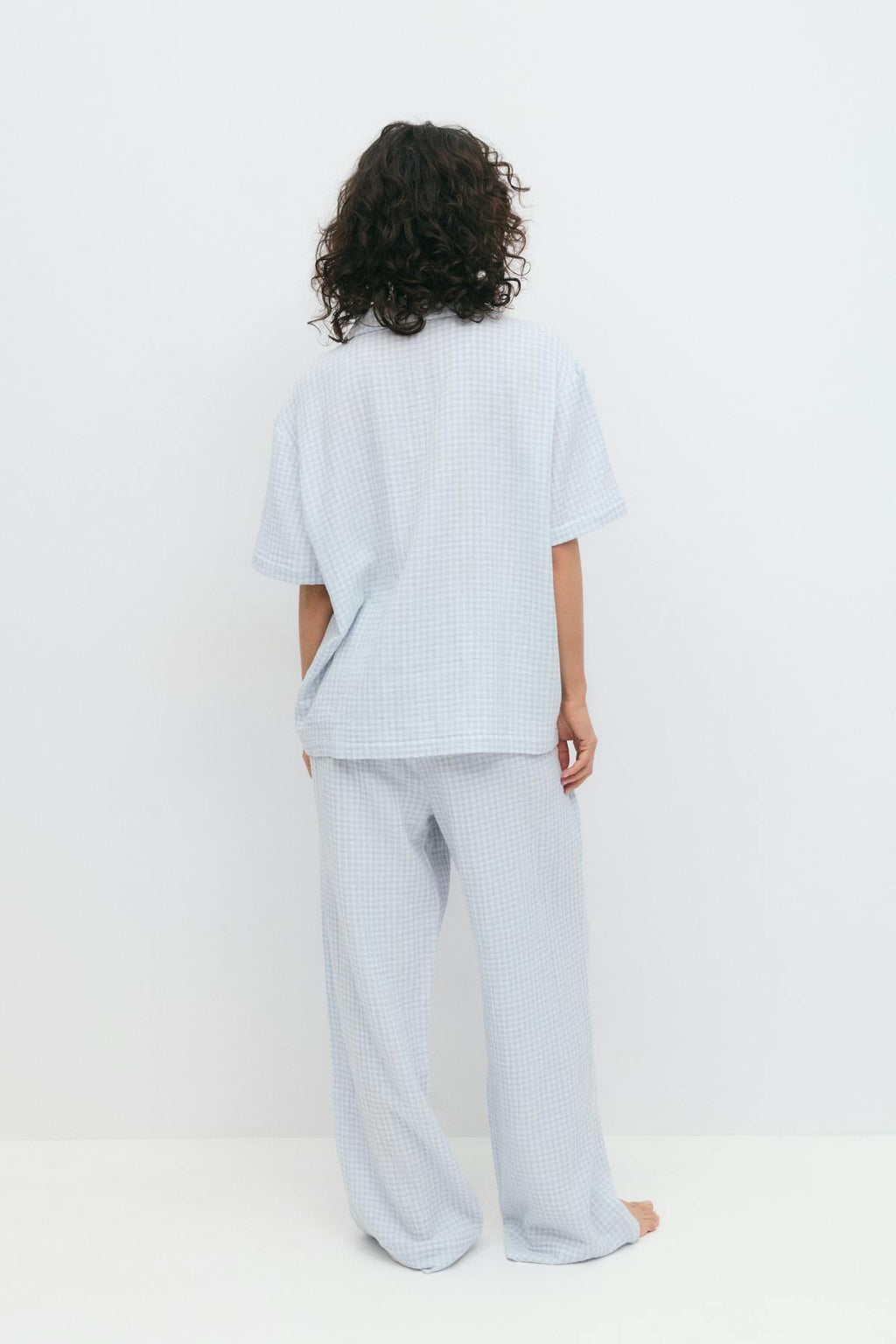 Gingham gauze homewear trousers