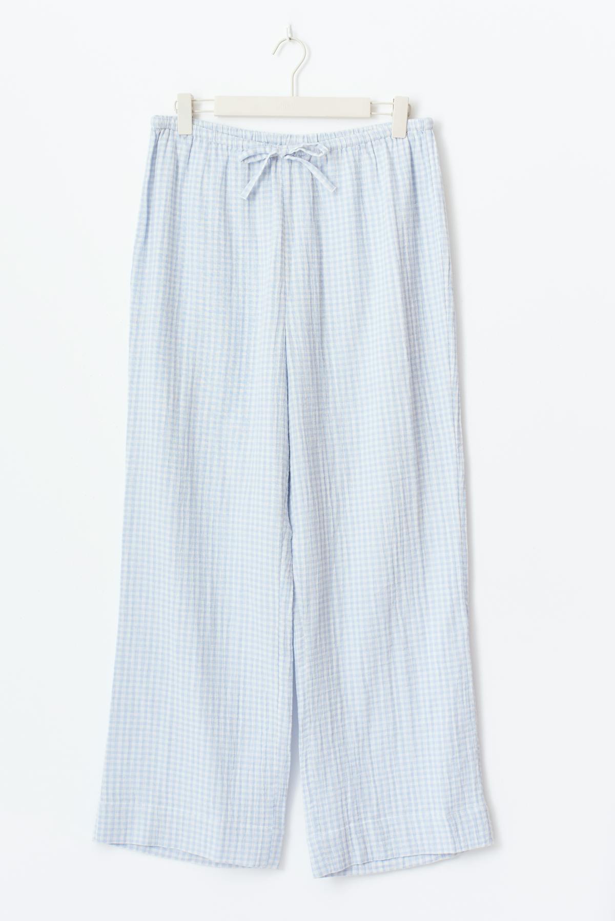 Gingham gauze homewear trousers