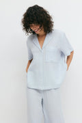 Gingham gauze homewear shirt