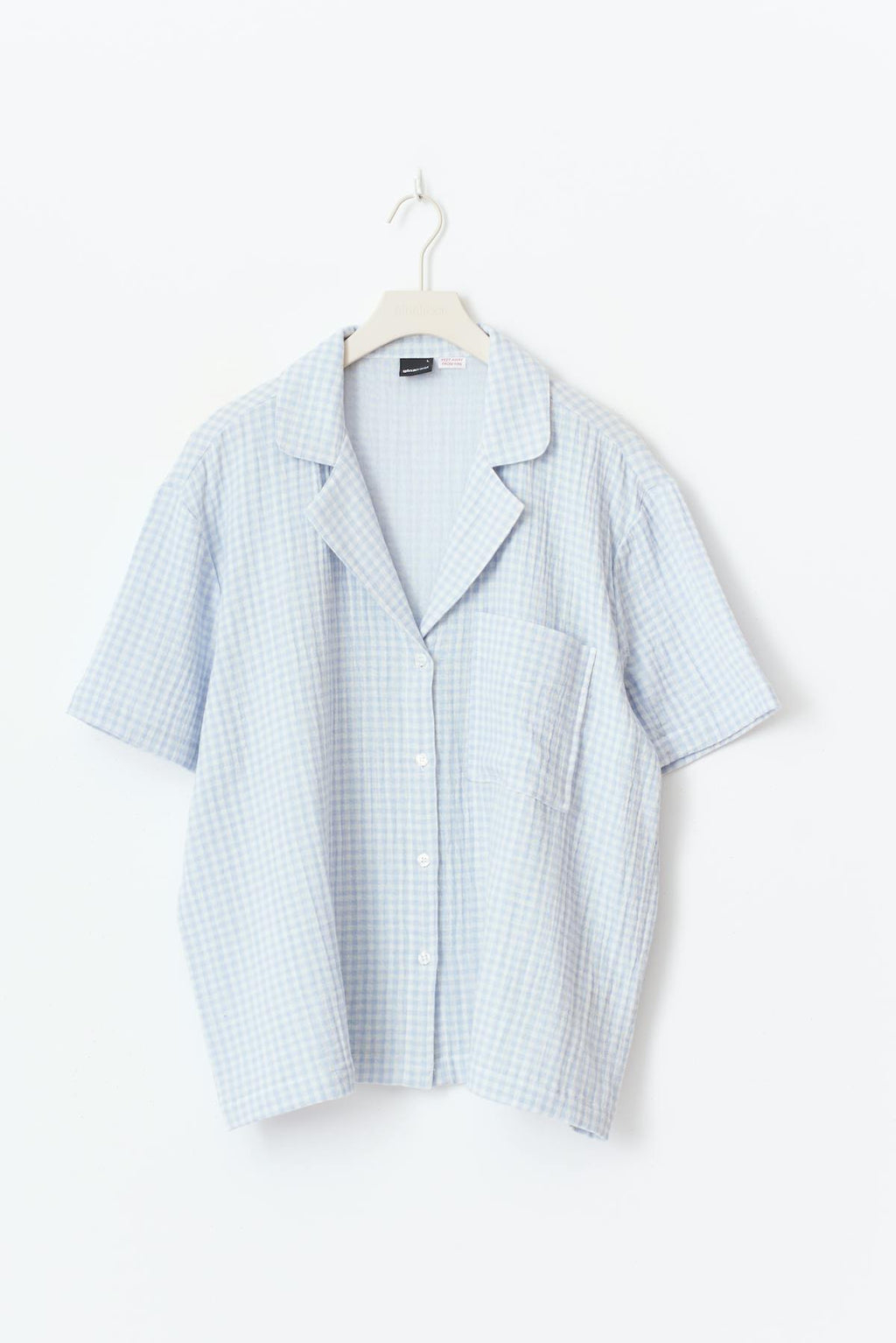 Gingham gauze homewear shirt