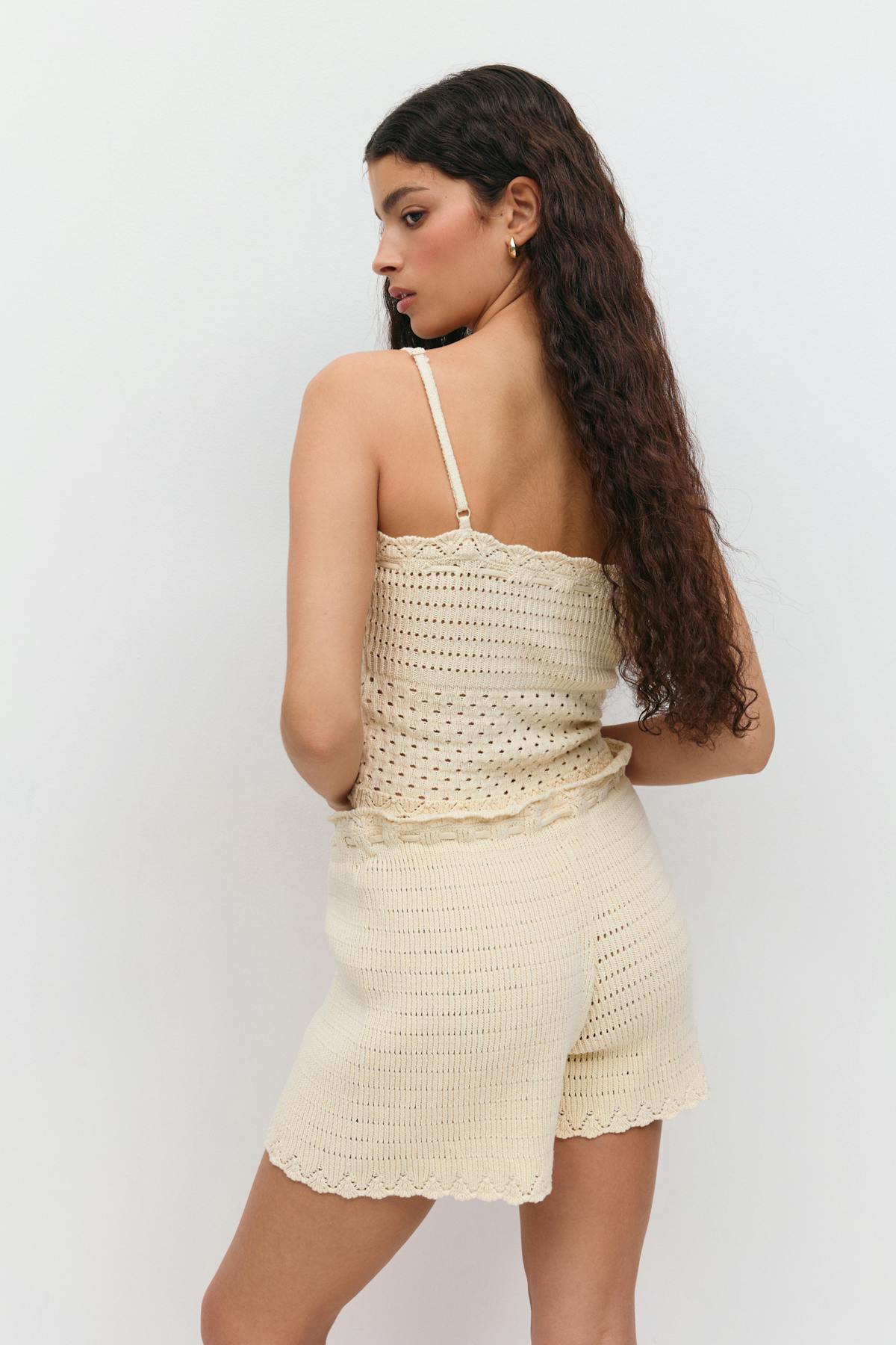 Knitted cotton shorts