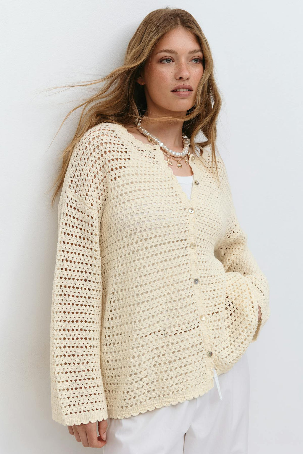 Oversized crochet cardigan