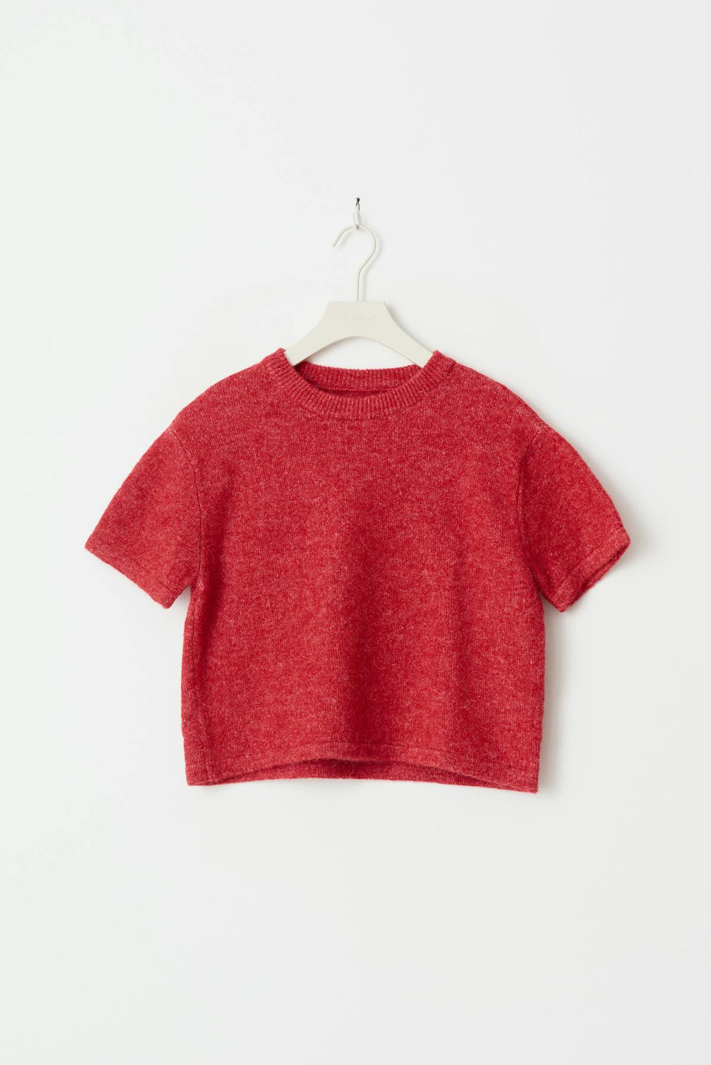 Y knitted short sleeve top