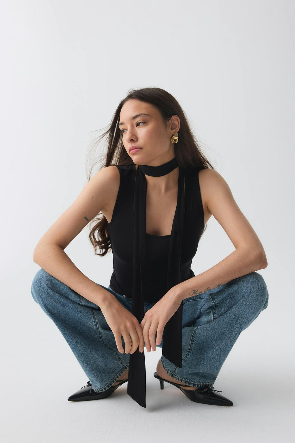 Soft touch scarf tank