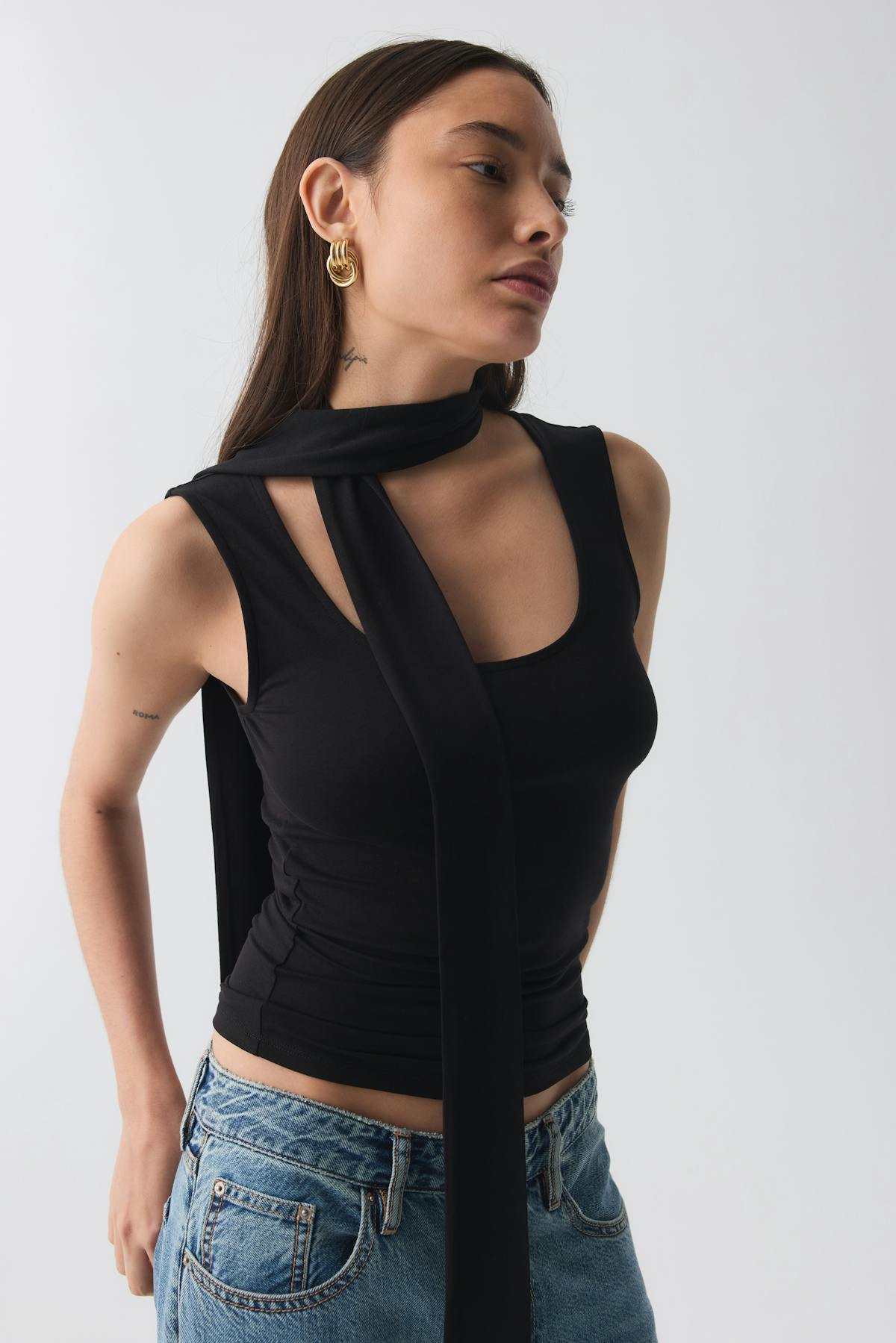 Soft touch scarf tank