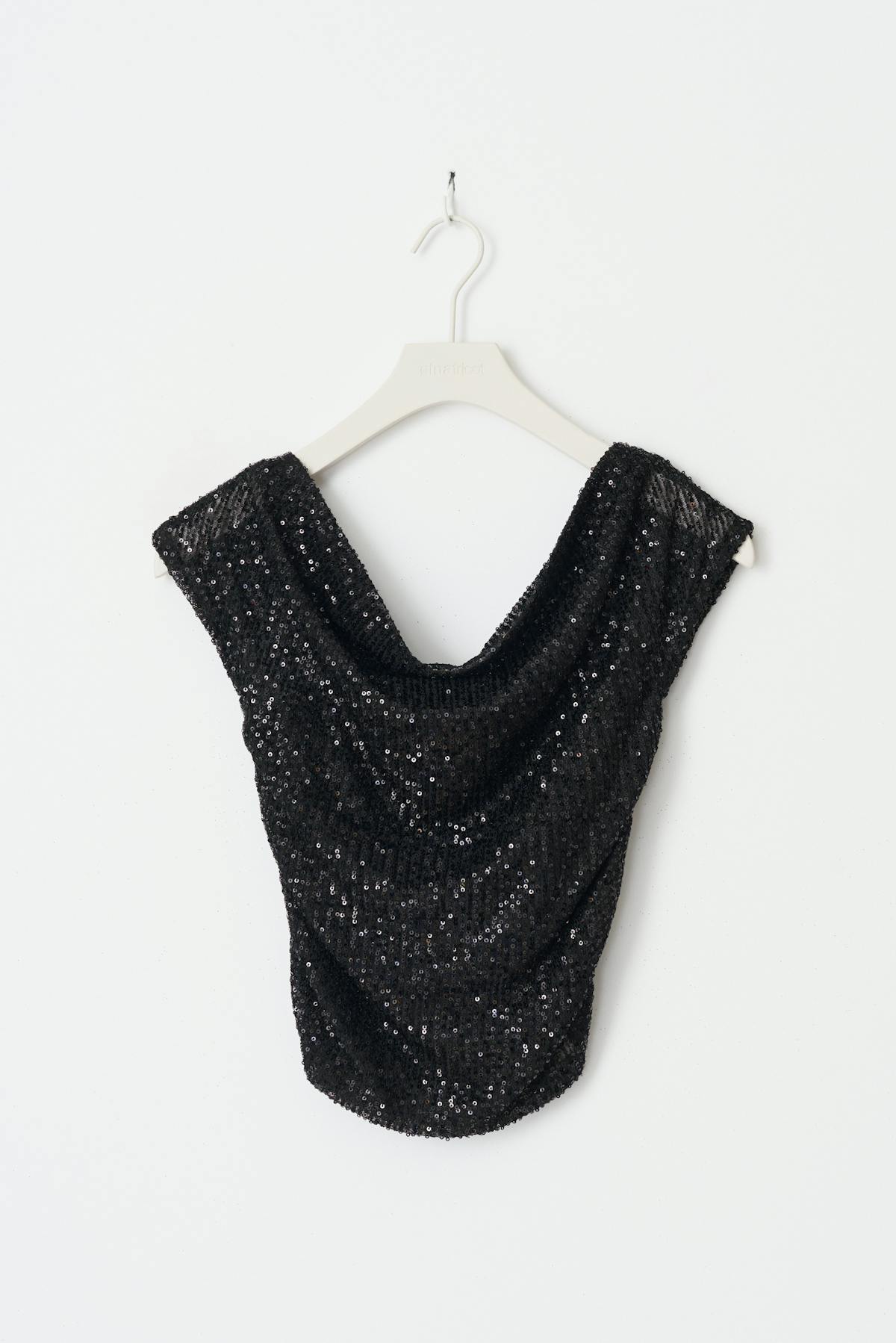 Y sequin off shoulder top