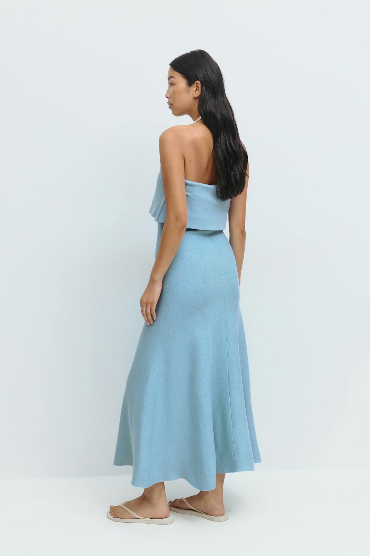 Knitted folded tube dress